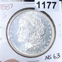 1887-S Morgan Silver Dollar CHOICE BU