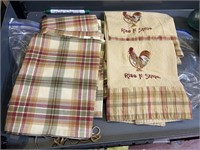 5 dishtowels and 2 rooster dishtowels