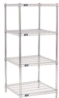 4 Tier Adjustable Wire Shelving Unit with Wheels -