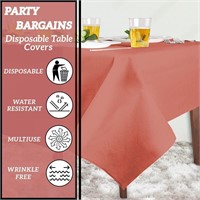 5PCS BURGUNDY PLASTIC TABLE COVERS