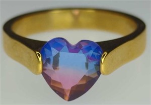 Gemstone heart ring size 11