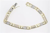 .55 Ct Diamond Two Tone Fancy Link Bracelet