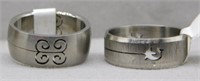 (2) Titanium bands. Size 5.5 and 7.5.