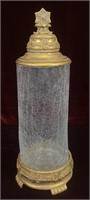 Crackle Glass Container w/Footed Base Final Lid
