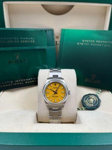 Rolex Oyster Perpetual 31mm Yellow Dial 277200