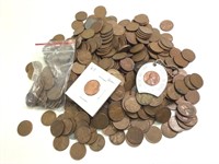 Large Group of Vintage Wheat Pennies