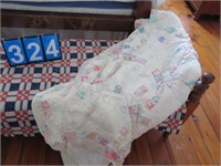 QUILT- RINGS- MULTI /WHITE- HAS STAINS SOME