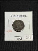 1 1868 Rare Shield Nickel