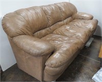 7' Leather 3 Cushion Sofa
