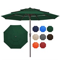 JEAREY 9FT 3 Tiers Patio Umbrella Outdoor Market U