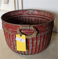 FADED RED METAL BASKET