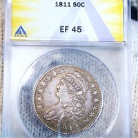 1811 Capped Bust Half Dollar ANACS - EF45