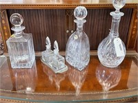 3 Decanters and Oil & Vinegar Set