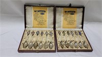 Silver plate german spoon collection in cases