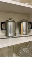 2 vintage metal coffee pots