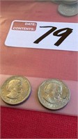 2-9 Susan B, Anthony liberty US one dollar coins