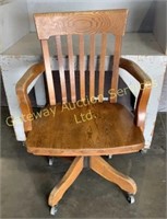 Vintage Wooden Chair on Wheels