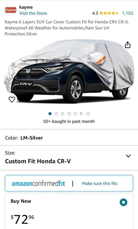 SUV CAR COVER (OPEN BOX, NEW)