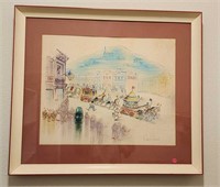 Circus Parade - Signed Watercolor By Howard Ward