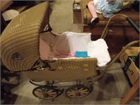 Antique Victorian Baby Doll Carriage Sides & H