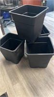 Premium Black Square 8 Gallon Planting Pots w