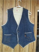 Vintage Levis Jean Vest w/ Wool Lining Sz XL