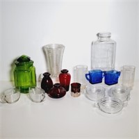 Cobalt Glass Creamers, Green Glass