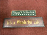 WOODEN "ITS A WONDERFUL LIFE" HOME DECOR SIGN &
