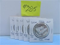 (5) Silver Trade Unit, 1 Troy oz., .999 Fine