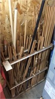 Dowel rod rack filled with dowel rods