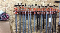 Pole clamps (approx 18) and a few small c clamps