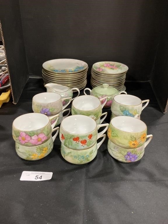 Hand Painted E.P.A. Floral Tea Set.