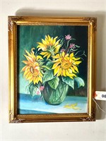 Original Sunflower Painting by Patsy Gundiff 2012