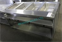 1X, 63"X 30", S/S 4 WELL STEAM TABLE