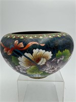 CLOISONNE CUPPED LOW BOWL