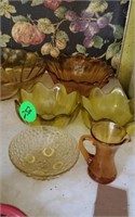 ASSORTED AMBER DISHES