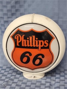 Phillips 66 gas pump globe. 2- 13.5" lenses.