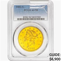 1882-S $20 Gold Double Eagle PCGS AU58