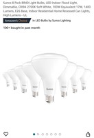 Sunco 8 Pack BR40 Light Bulbs, LED Indoor Flood