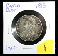1818 U.S. Capped Bust half dollar, lettered Eagle