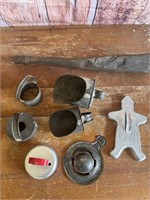 Antique Tin Kitchen Scoops/Cutters & Funnel