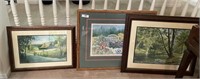 3 framed watercolors