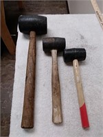 Group of rubber mallets