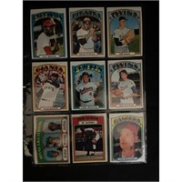 (9) 1972 Topps Baseball Stars/hof