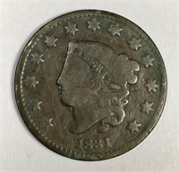 1831 Coronet Liberty Head Large Cent Good G