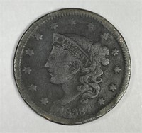 1838 Coronet Liberty Head Large Cent Good G detail