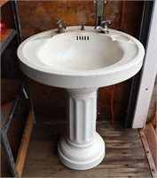 Vintage Porcelain Pedestal Sink