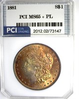 1881 Morgan MS65+ PL LISTS $3850