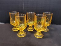 7" Franciscan Tiffin Cabaret Yellow Glasses, 5ct