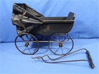 Vintage Wooden Doll Stroller